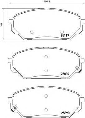 Комплект гальмівних колодок, дискове гальмо BREMBO P 30 071