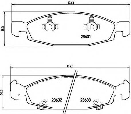 Комплект гальмівних колодок, дискове гальмо BREMBO P 37 005