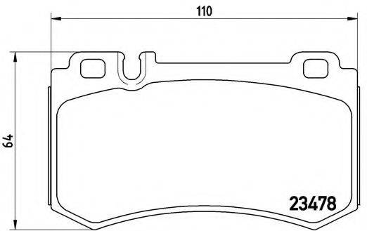 Комплект гальмівних колодок, дискове гальмо BREMBO P 50 061