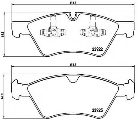 Комплект гальмівних колодок, дискове гальмо BREMBO P 50 063