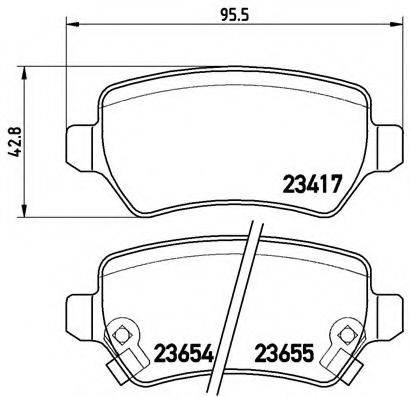 Комплект гальмівних колодок, дискове гальмо BREMBO P 59 038