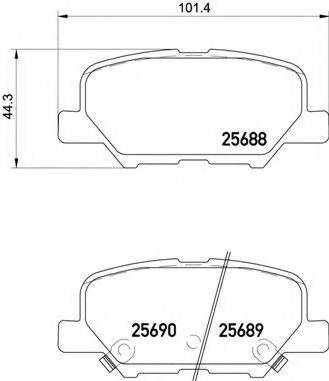 Комплект гальмівних колодок, дискове гальмо BREMBO P 61 111