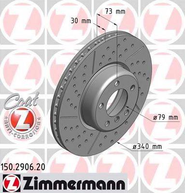 гальмівний диск ZIMMERMANN 150.2906.20