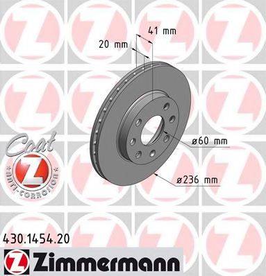 гальмівний диск ZIMMERMANN 430.1454.20