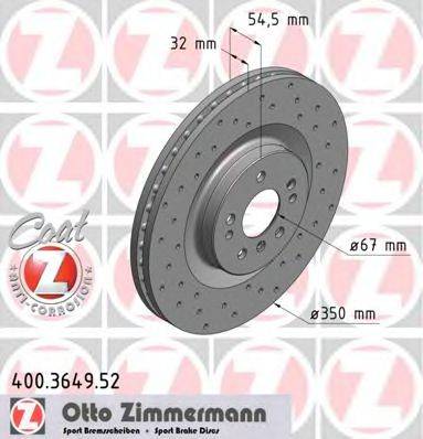 гальмівний диск ZIMMERMANN 400.3649.52