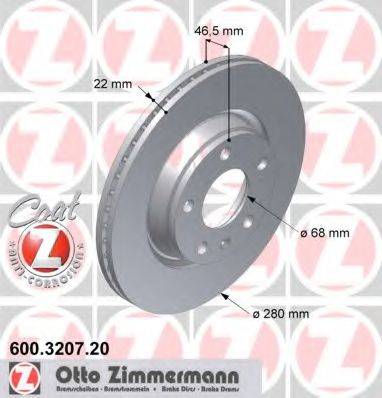 гальмівний диск ZIMMERMANN 600.3207.20