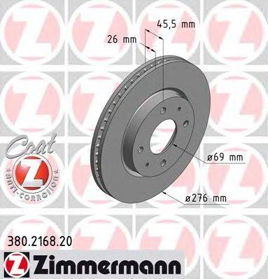 гальмівний диск ZIMMERMANN 380.2168.20