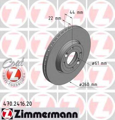 гальмівний диск ZIMMERMANN 470.2416.20