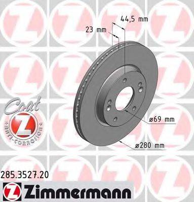 гальмівний диск ZIMMERMANN 285.3527.20