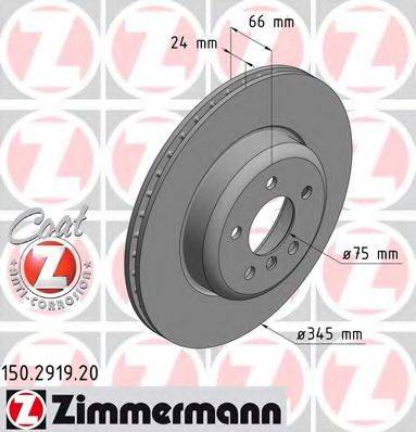 гальмівний диск ZIMMERMANN 150.2919.20