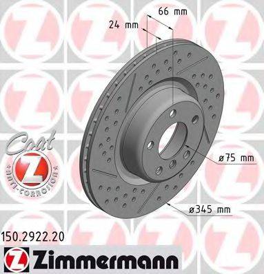 гальмівний диск ZIMMERMANN 150.2922.20