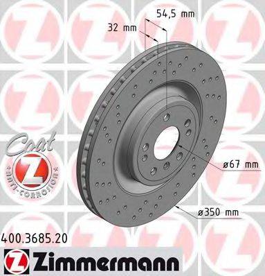 гальмівний диск ZIMMERMANN 400.3685.20