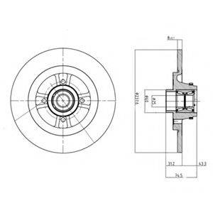 гальмівний диск DELPHI BG9025RS