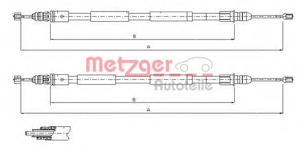 Трос, стоянкова гальмівна система METZGER 11.6771